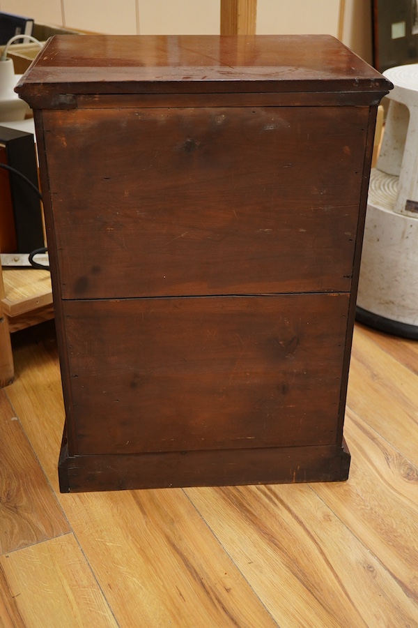 A late Victorian mahogany ten-drawer collectors cabinet, 54cm high. Condition - fair/good